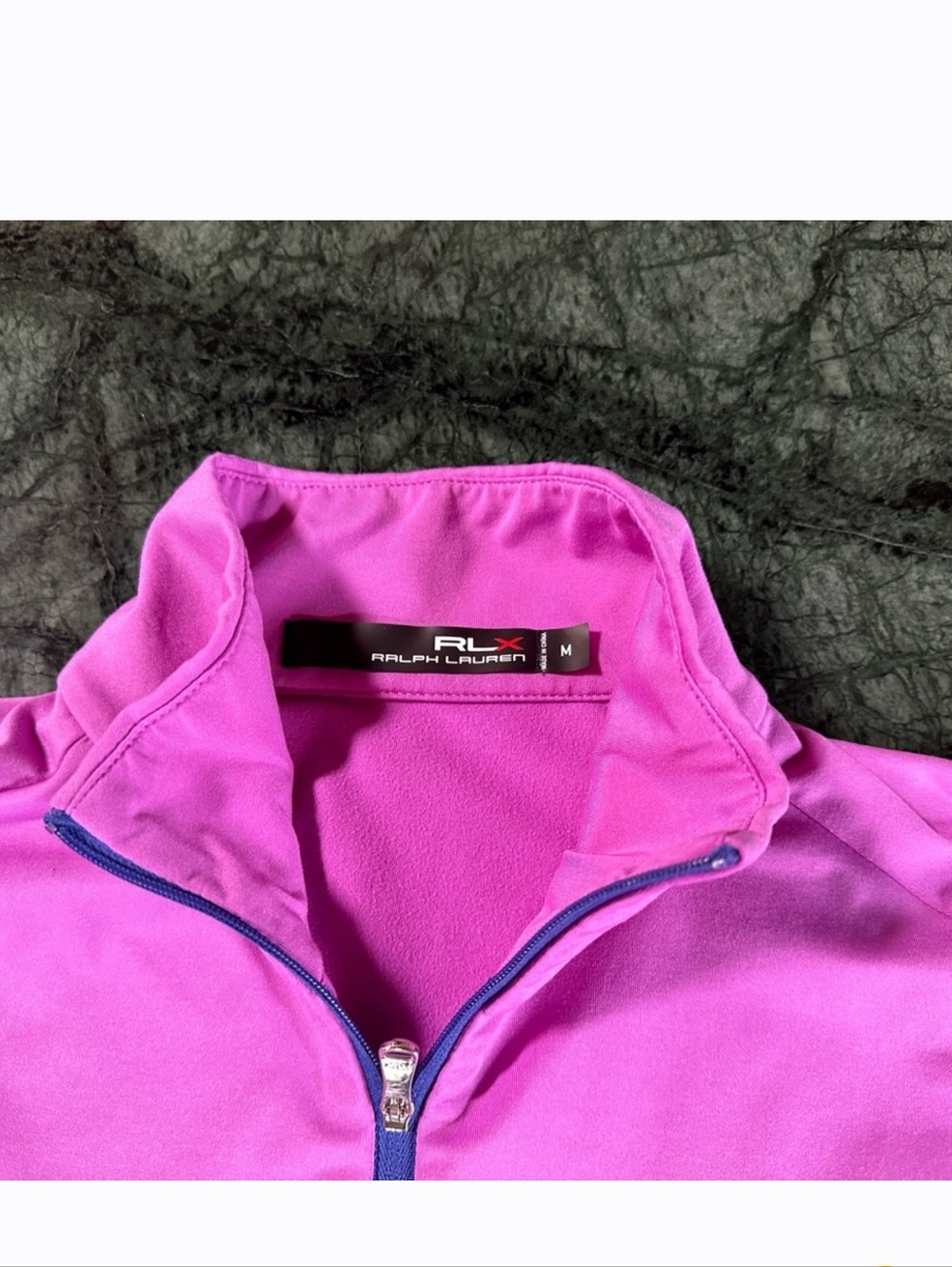 Ralph Lauren RLX Hot Pink Golf Quarter-Zip Pullover Athletic Top Long Sleeve Med - Picture 3 of 10
